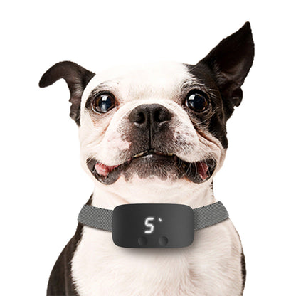 Touch Bark Stop Dog Trainer device for reducing excessive barking, shown in a compact handheld design