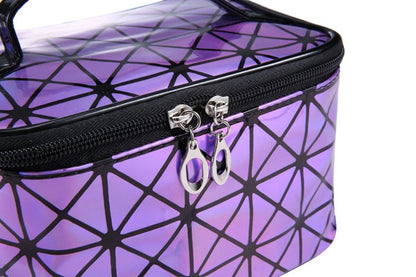 3D laser cosmetic bag by My Store, showing a reflective holographic surface and compact zippered design