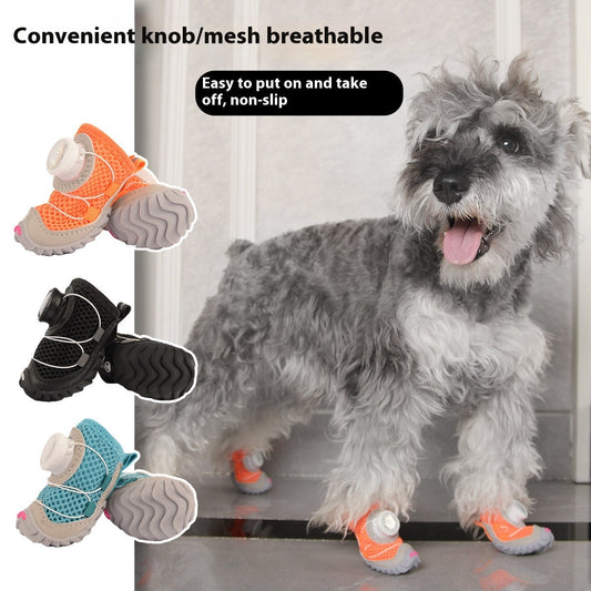 Soft-bottom thin dog shoes for small dogs, lightweight protective paw footwear set