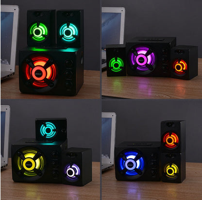 Desktop home speakers in compact black design by My Store