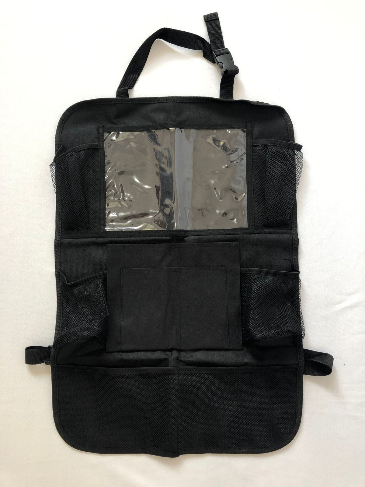 Child car seat back cover with touch screen, black protective seat organizer by My Store