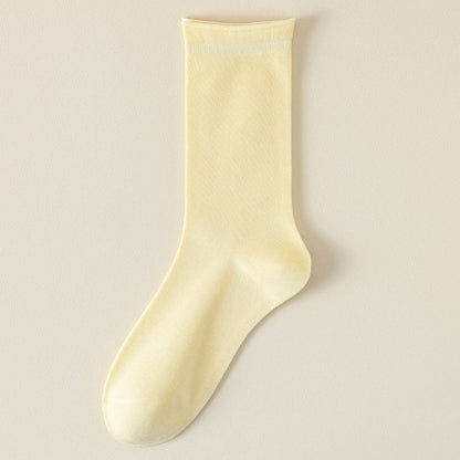 Women's silk mid-calf socks for spring and summer, lightweight and comfortable design