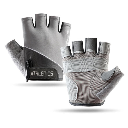 Half-finger cycling gloves made from thin ice silk fabric for outdoor fitness, fishing, and sun protection