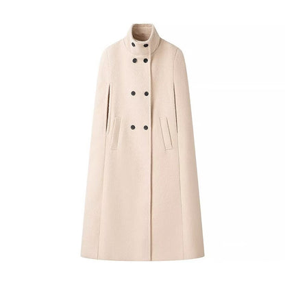 Women's long wool coat outerwear in classic tailored style