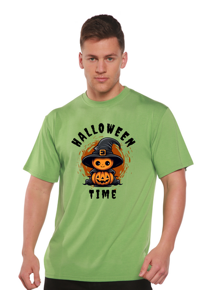 Spun Bamboo men's Halloween graphic T-shirt made of bamboo viscose and organic cotton, short sleeve with spooky print.