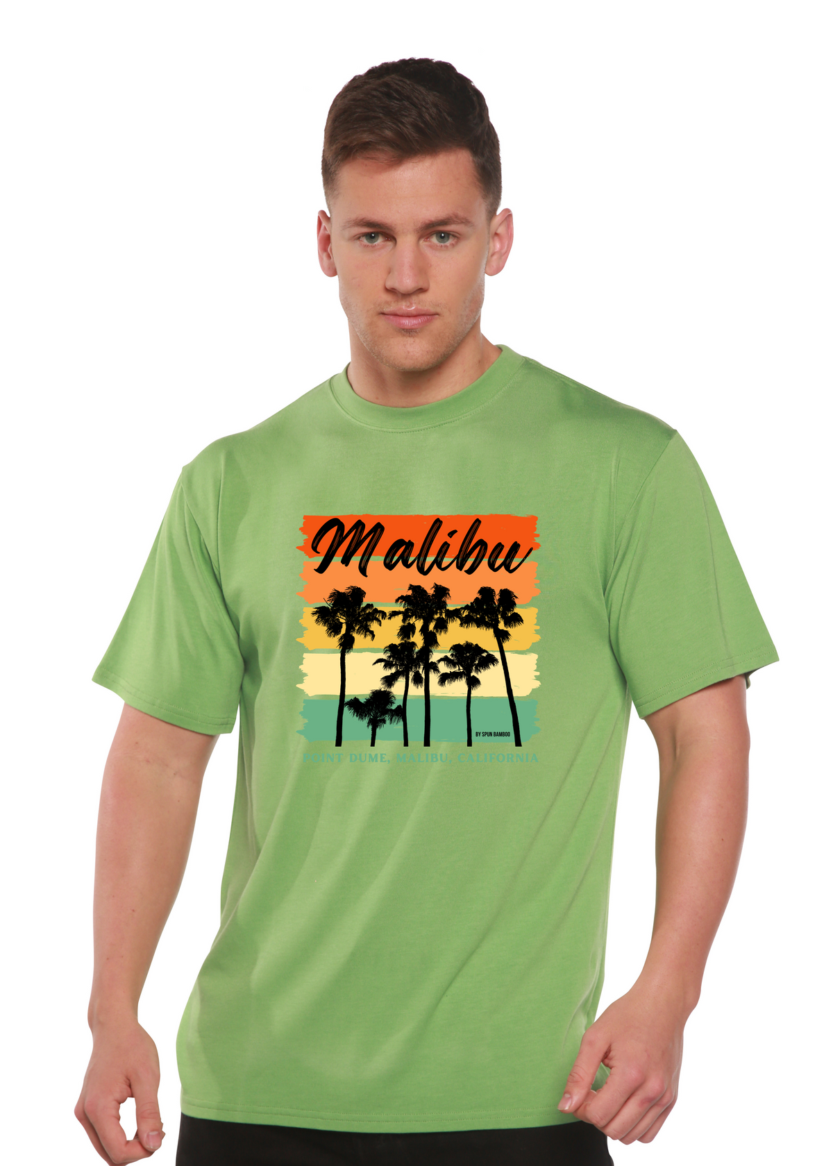 Spun Bamboo men's graphic T-shirt in bamboo viscose and organic cotton with colorful printed design, short sleeve and unisex fit.