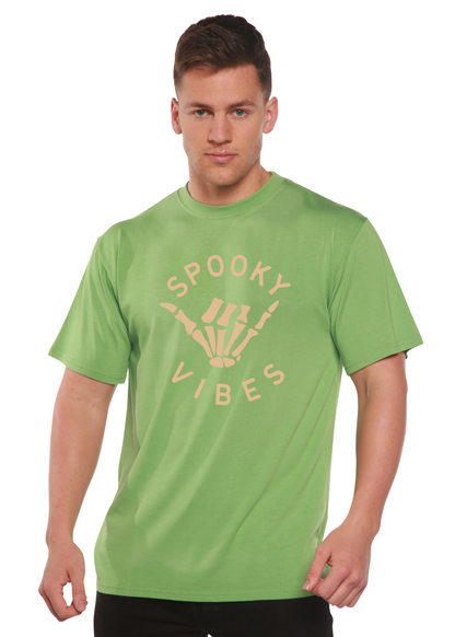 Men's Spun Bamboo graphic T-shirt with spooky vibes, short sleeve design in bamboo viscose and organic cotton fabric.