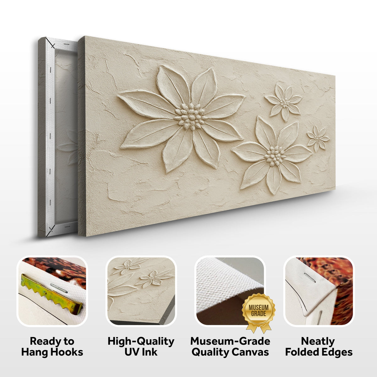 Colorful floral abstract wall art canvas by Tailored Canvases featuring vibrant, modern floral and abstract design for home decor.