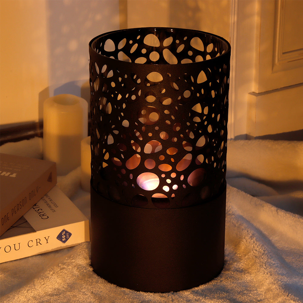 JHY DESIGN 7x7x12 inch tabletop fireplace with gel and ethanol fuel, modern compact design for indoor ambiance.