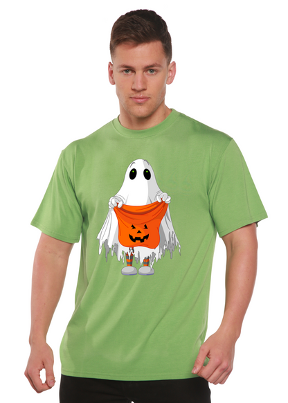 Spun Bamboo men's Halloween graphic T-shirt made from bamboo viscose and organic cotton with spooky printed design.