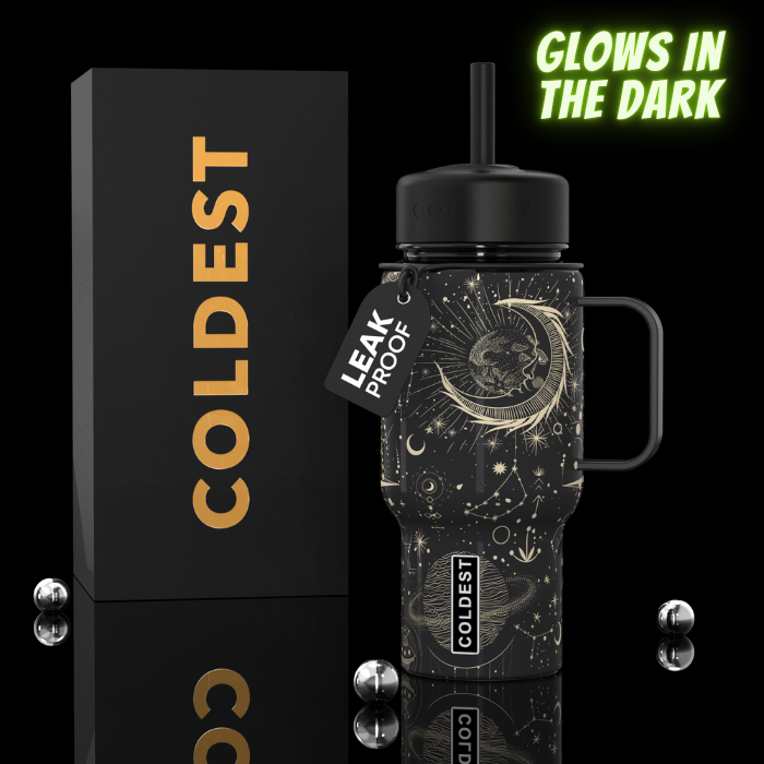 Coldest 6.7oz bottle with sleek design and clear branding, perfect for keeping beverages cold on the go.