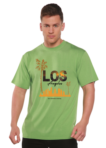 Unisex bamboo viscose organic cotton graphic T-shirt with printed design, men's short sleeve shirt by Spun Bamboo.
