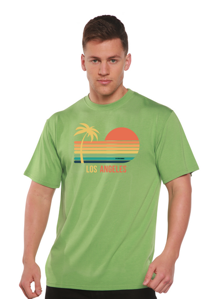 Unisex Los Angeles graphic T-shirt made of bamboo viscose and organic cotton, featuring a printed design by Spun Bamboo.