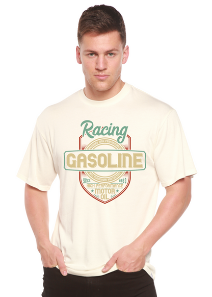 Spun Bamboo men's graphic T-shirt made from bamboo viscose and organic cotton, featuring a racing-themed print on short sleeves.
