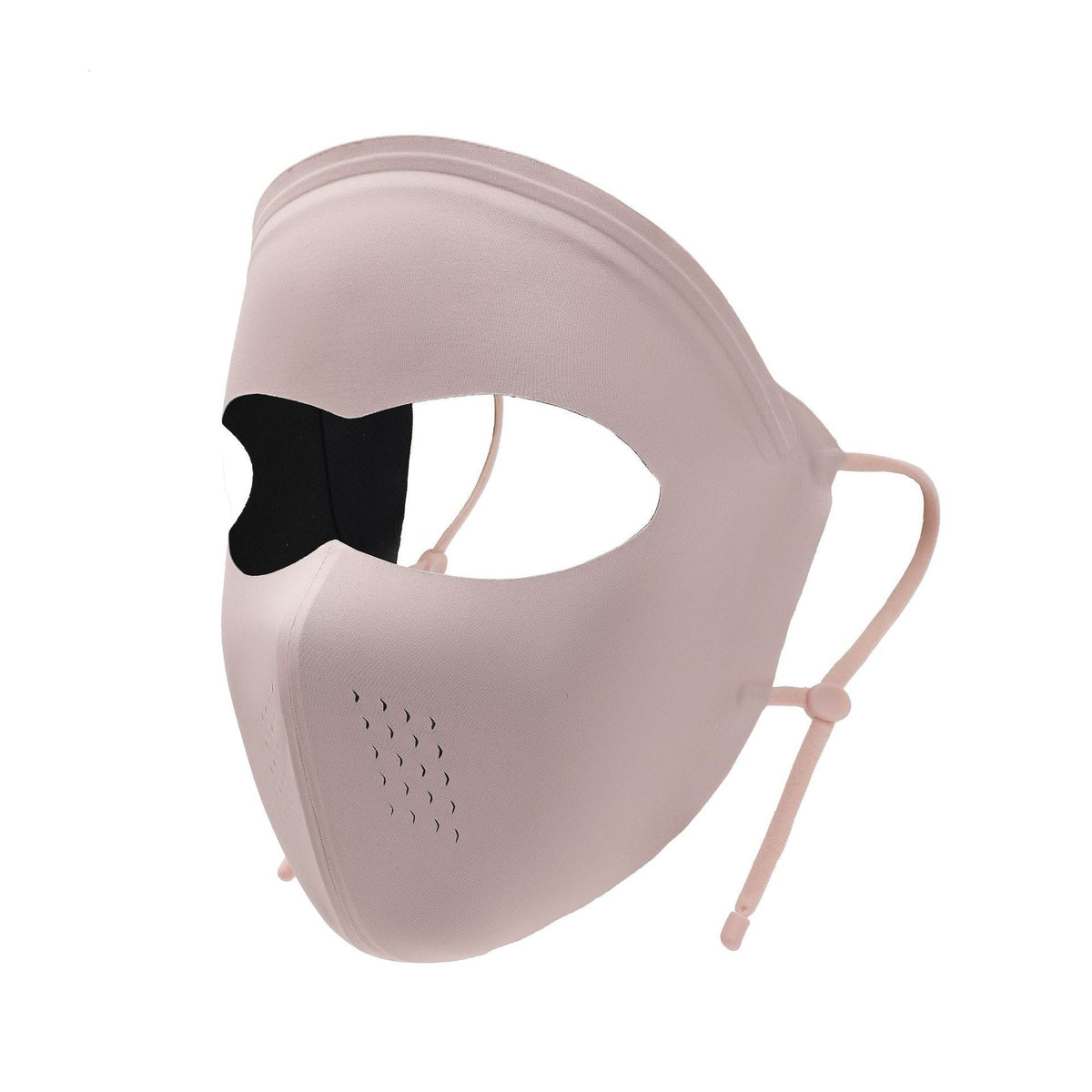 Vinyl full-face sun protection mask for UV protection, shown in white mylar material
