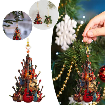 Guitar Christmas tree decoration ornaments in assorted designs