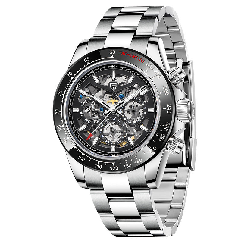 PAGANI DESIGN men's multifunctional watch with analog dial and chronograph subdials