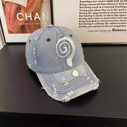 Men's washed and distressed baseball cap by My Store, showing a worn-in texture and classic curved brim