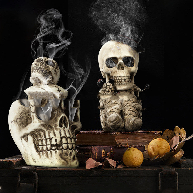 Resin skull Halloween decoration for home aromatherapy decor