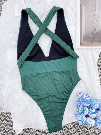 Patchwork one-piece swimsuit bikini by My Store in a colorful patterned design