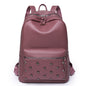Women's designer anti-splash PU leather backpack by BACKUPMYFILESNOW® with adjustable straps and modern style.