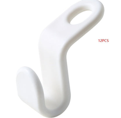 Plastic closet stack hanger rack with multi-function wardrobe hooks for space-saving clothing storage