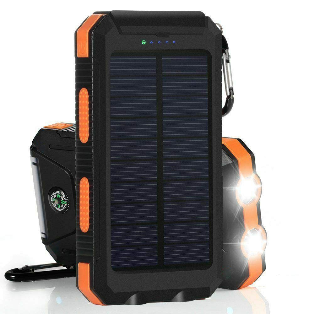 EcoCharge Solar Power Bank with Dual Flashlight
