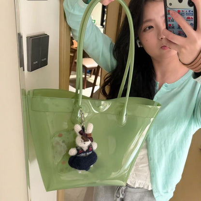 Large-capacity versatile women's shoulder tote bag in a spacious everyday design
