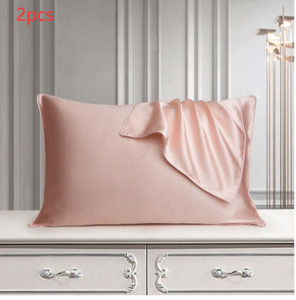 Pure silk pillowcase in natural silk fabric with smooth texture and elegant sheen