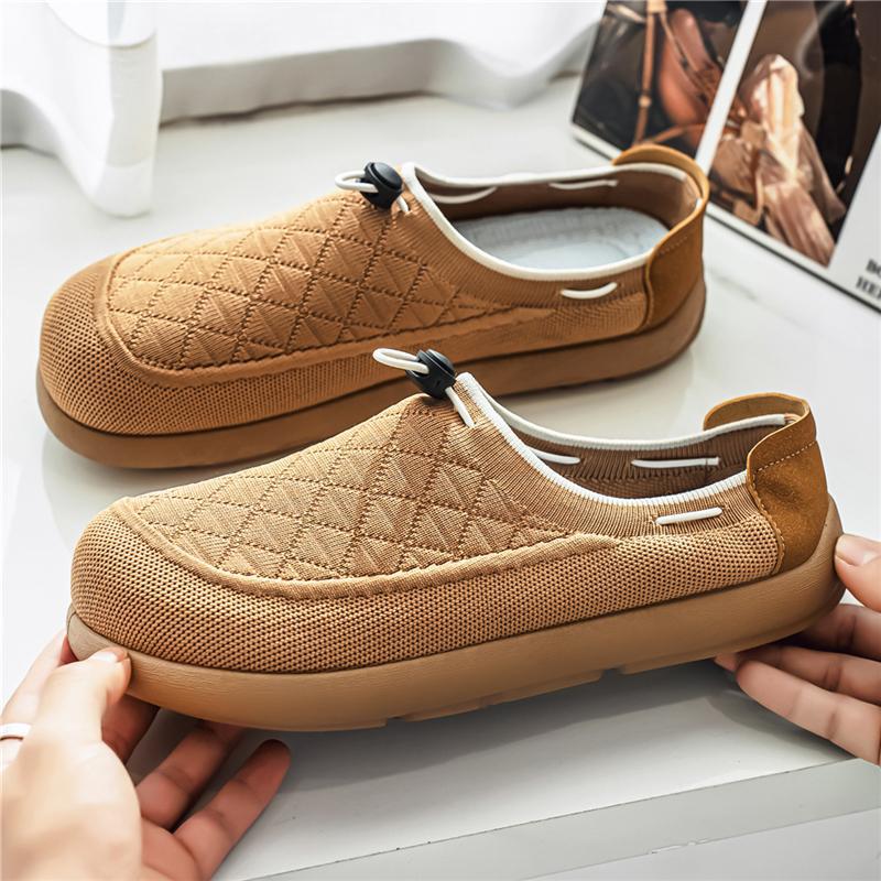 Summer breathable men's casual shoes in lightweight mesh design, side view