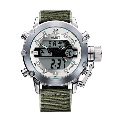 Men's multi-functional casual sports waterproof electronic watch with digital display and durable black design