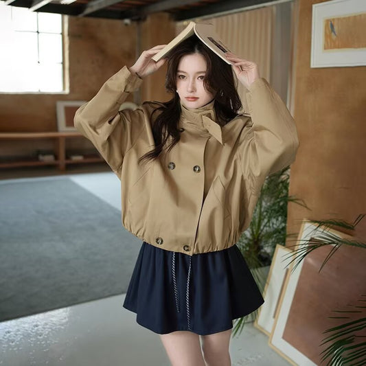 Plus-size relaxed-fit cropped jacket in a fashionable versatile design by My Store
