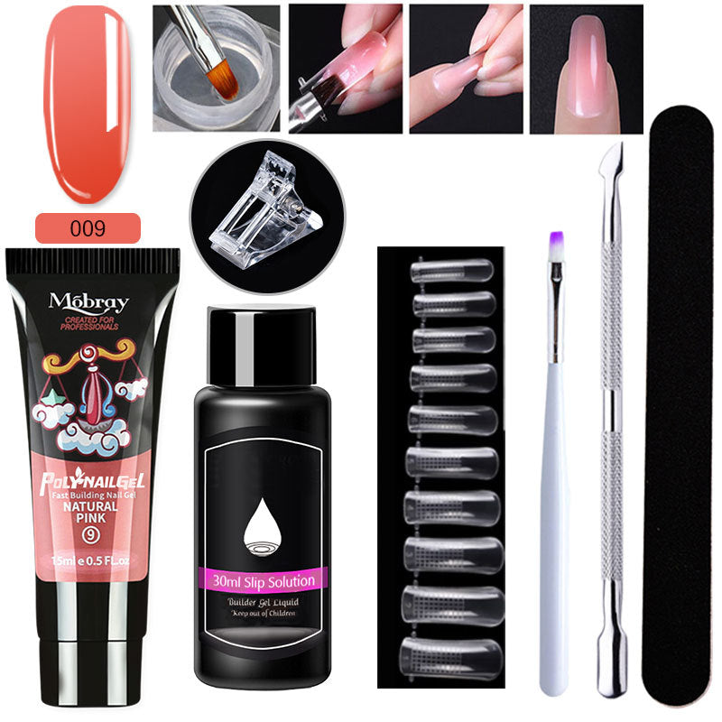 7-piece nail art crystal extender set with assorted crystals and nail extension tools