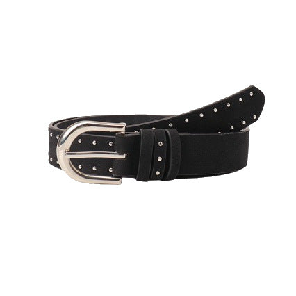 Leopard-print rivet women's belt by My Store, featuring a bold animal print and metal studs