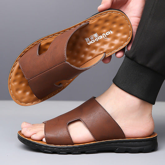 Men's fashionable soft-soled non-slip simple slippers in a clean, comfortable design
