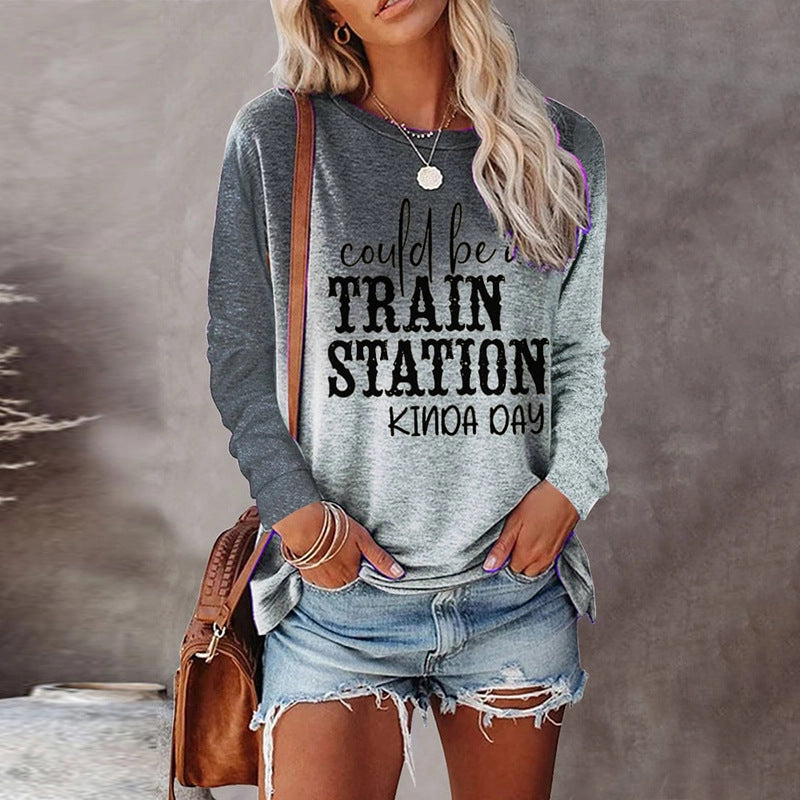 Women's Christmas round neck T-shirt with 3D printed funny pattern and short sleeves