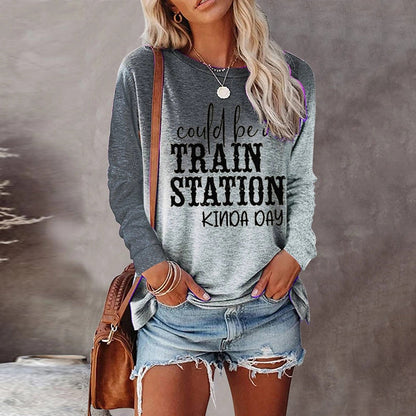 Women's Christmas round neck T-shirt with 3D printed funny pattern and short sleeves