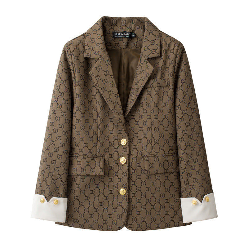 Blue designer-style women’s blazer for casual wear, tailored silhouette with sophisticated detailing