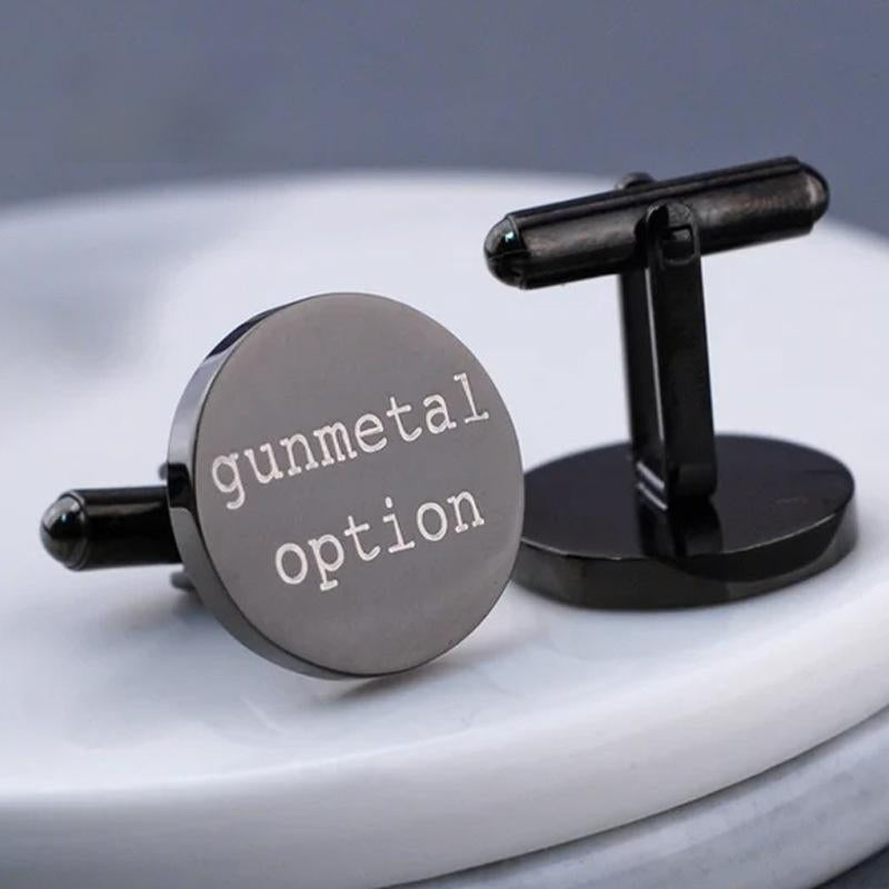 Men's high-grade engraved name pattern cufflinks for suit sleeves