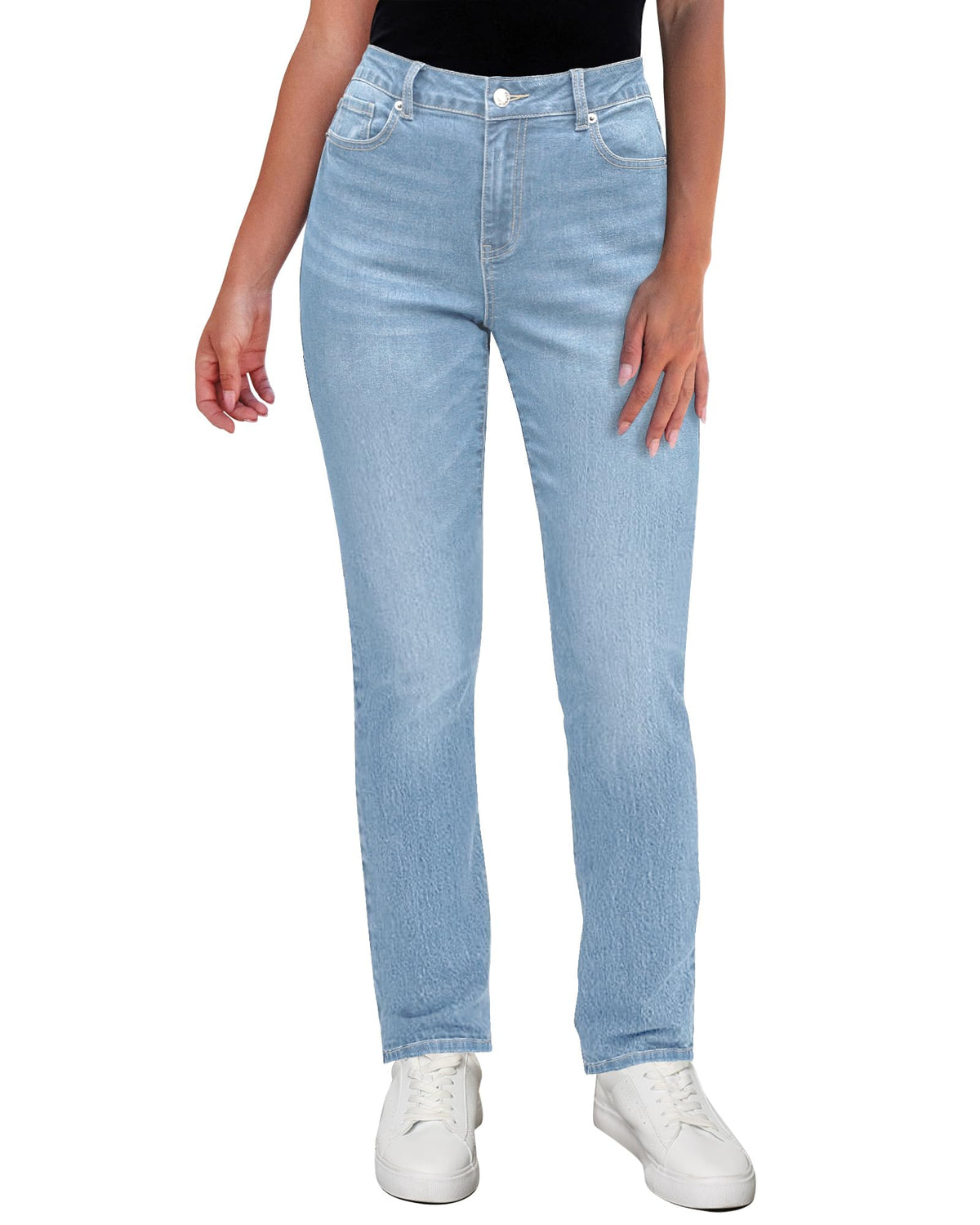 GRAPENT High-Waisted Stretch Jeans in Roadknight Blue