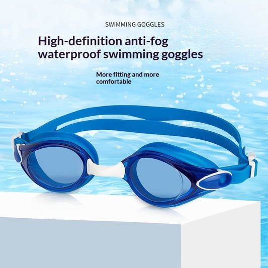 Wow adult swimming goggles, anti-fog professional training goggles with electroplated lenses and silicone frame