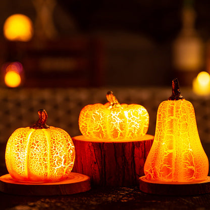 Halloween pumpkin lantern simulation pumpkin LED candle lamp, glowing resin pumpkin decoration