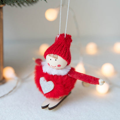 Plush pendant Christmas decorations featuring soft festive ornaments for holiday tree decor