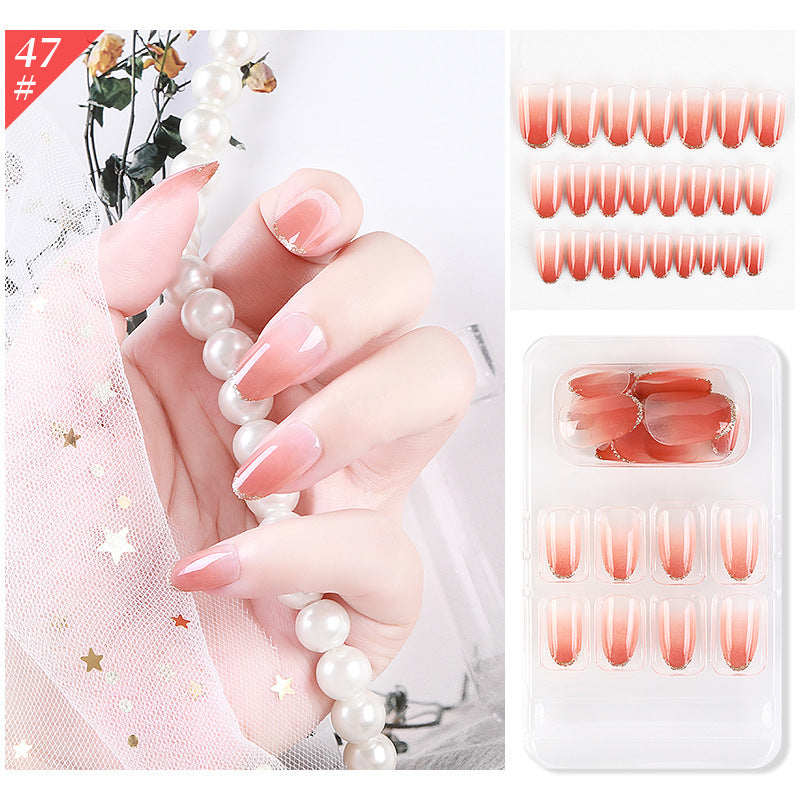 New Fake Nails Wearable Nail Patch, close-up view of adhesive artificial nail tips
