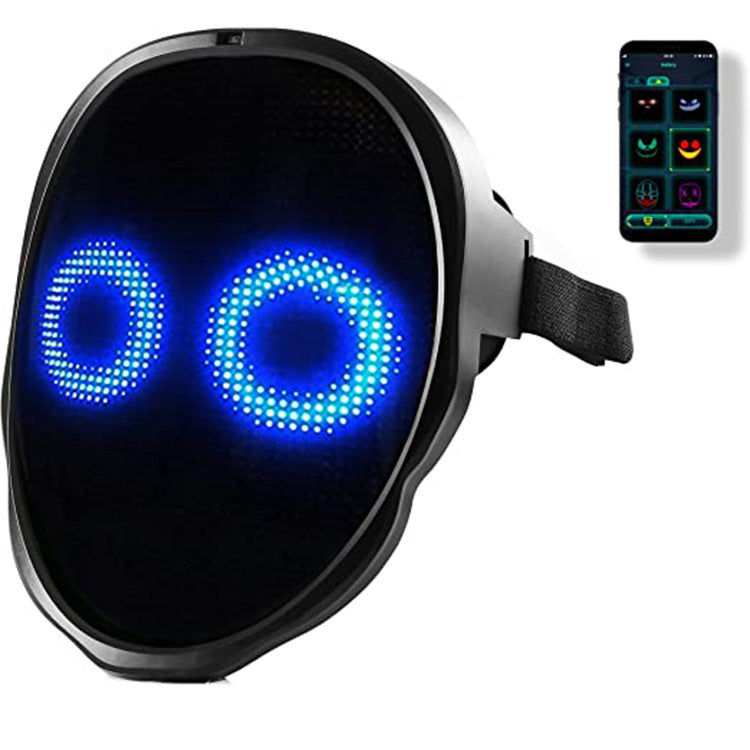 Halloween full-color LED luminous face-changing mask for parties and bar props by My Store