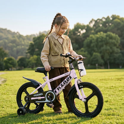 GBruno Store 16-18 inch kids bike with training wheels, adjustable seat, colorful frame, suitable for young children learning to ride