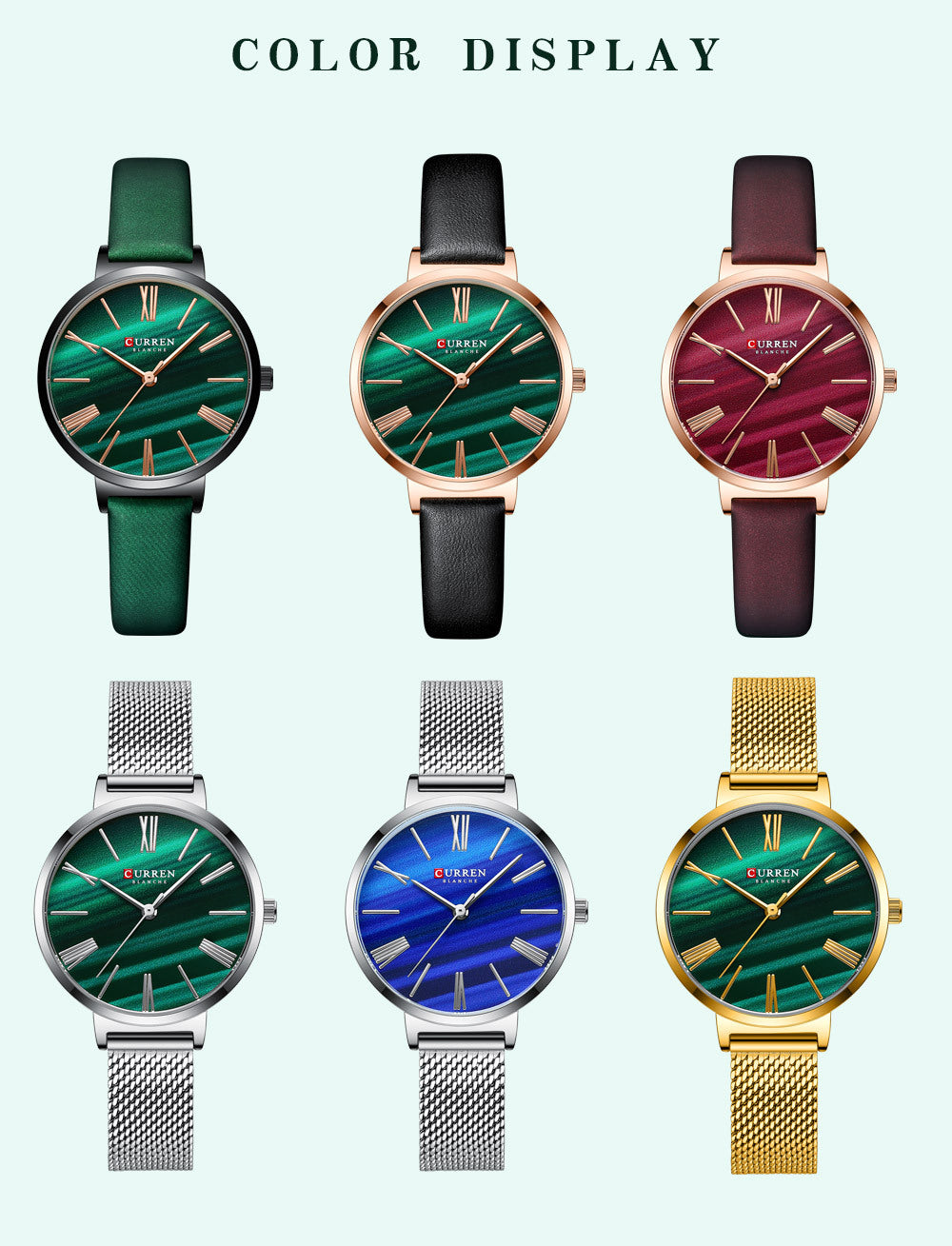 Women's watch with a small dial and brown leather strap by My Store