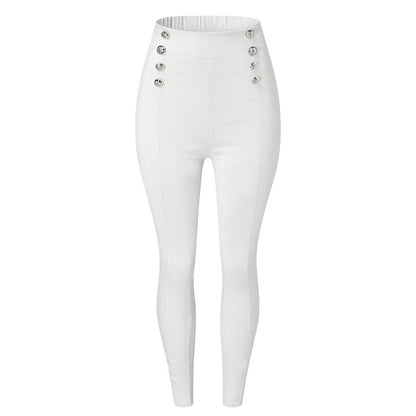 Women’s casual high-waisted patchwork pants with European and American-inspired design