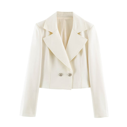 Solid-color double-breasted blazer by My Store in a fashionable, versatile design