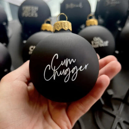 Funny Christmas ornament black decoration hanging on a tree